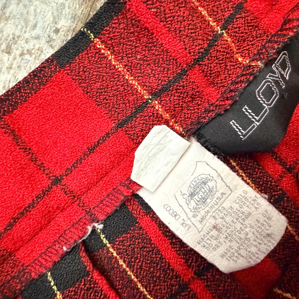 Lloyd Vintage Womens Tartan Plaid High Waist Pleated Midi Skirt,Red Black,14 - Picture 6 of 10
